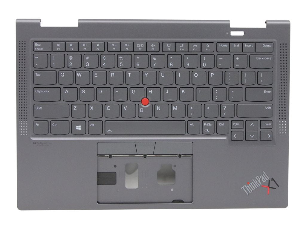 Lenovo - Notebook replacement keyboard - with Trackpoint - backlit - QWERTY - US English - gray - FRU - with top cover -