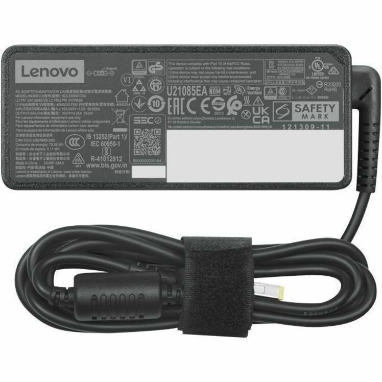 Lenovo ThinkCentre 65W AC Adapter (Slim Tip) - 65 W - 120 V AC 230 V AC Input - Black