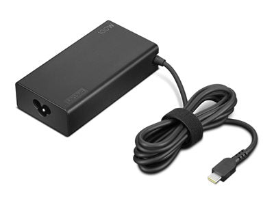 Lenovo - USB-C power adapter - AC 100-240 V - 100 Watt - black 4X21M37465