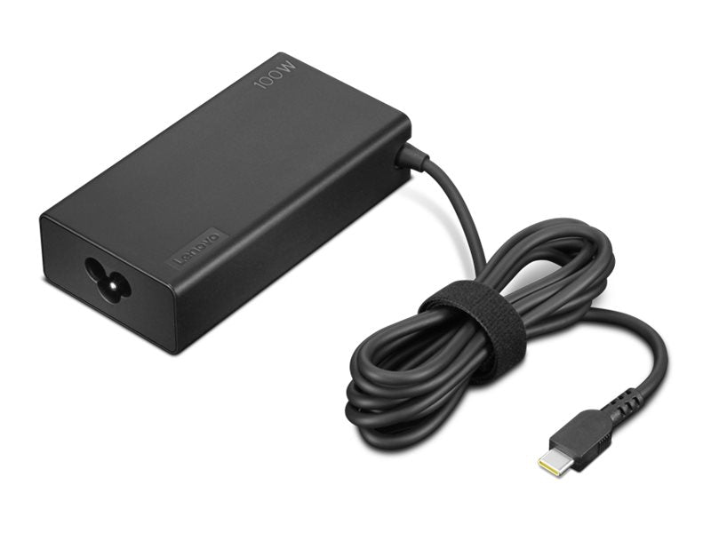 Lenovo - USB-C power adapter - AC 100-240 V - 100 Watt - black 4X21M37465