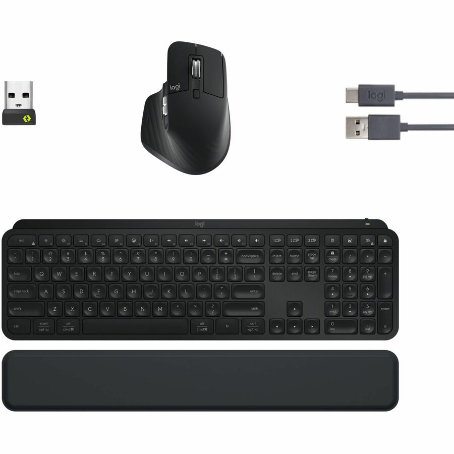 Logitech MX Keys S Combo - Performance Wireless Keyboard and Mouse with Palm Rest - USB