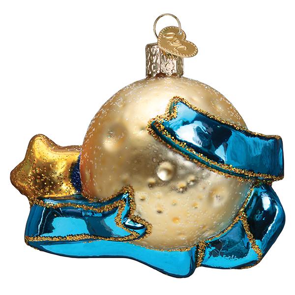 Love You to the Moon and Back Glass Ornament