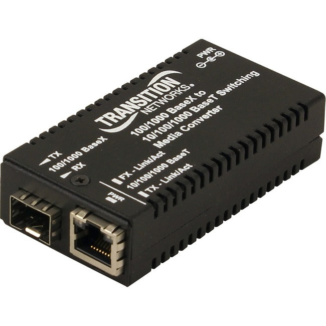 M/GE-PSW-SFP-01-UTX Stand-Alone Mini Media Converter - Gigabit Ethernet with Unidirectional SFP Slot M/GE-PSW-SFP-01-UTX-NA