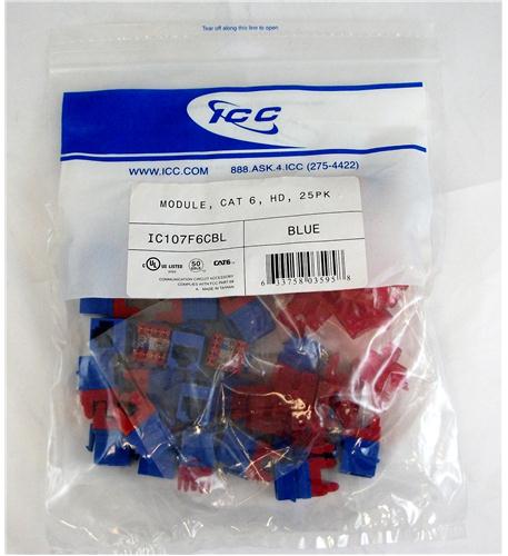 MODULE- CAT 6- HD- 25PK- BLUE ICC-IC107F6CBL