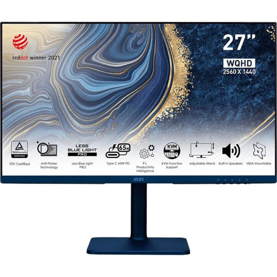 MSI Modern MD272QP 27" WQHD LED LCD Monitor - 16:9 - Black
