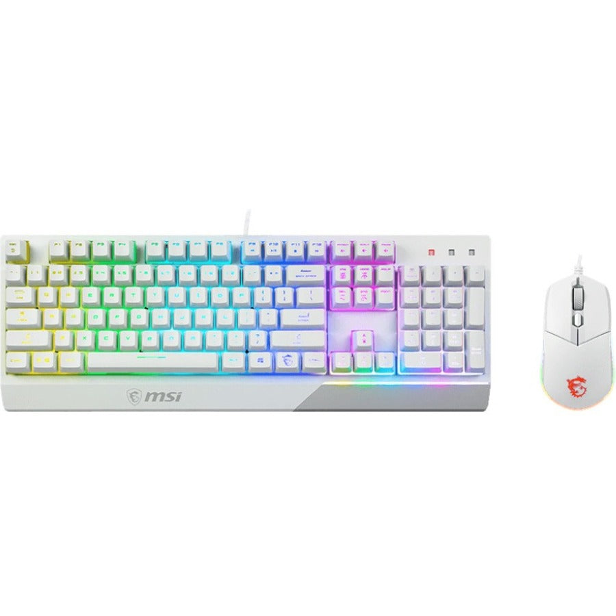 MSI Vigor GK30 White Gaming Keyboard - USB Plunger Cable Keyboard - White - USB Cable