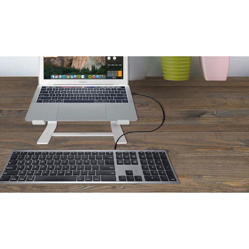 Macally Ultra Slim USB-C Wired Space Gray Keyboard for Mac