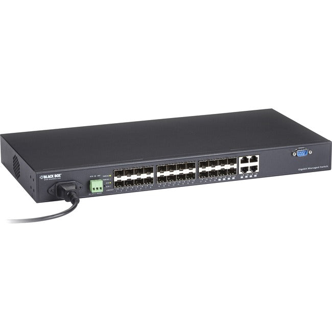 Managed Gigabit Ethernet Switch - BLACK BOX LGB5100 Series with Dual SFP Ports | Tecisoft LGB5124A-R2