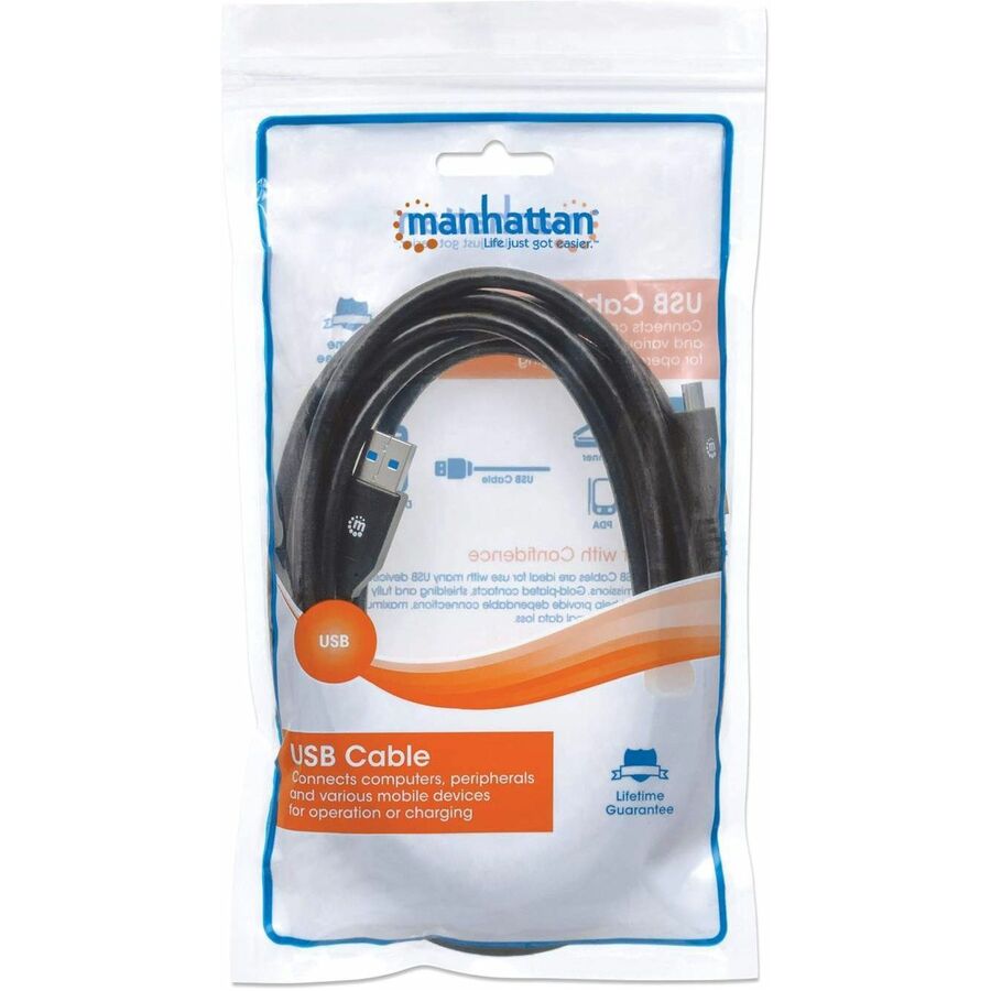 Manhattan USB-C to USB-A Cable, 3m, Male to Male, 5 Gbps (USB 3.2 Gen1 aka USB 3.0), 3A