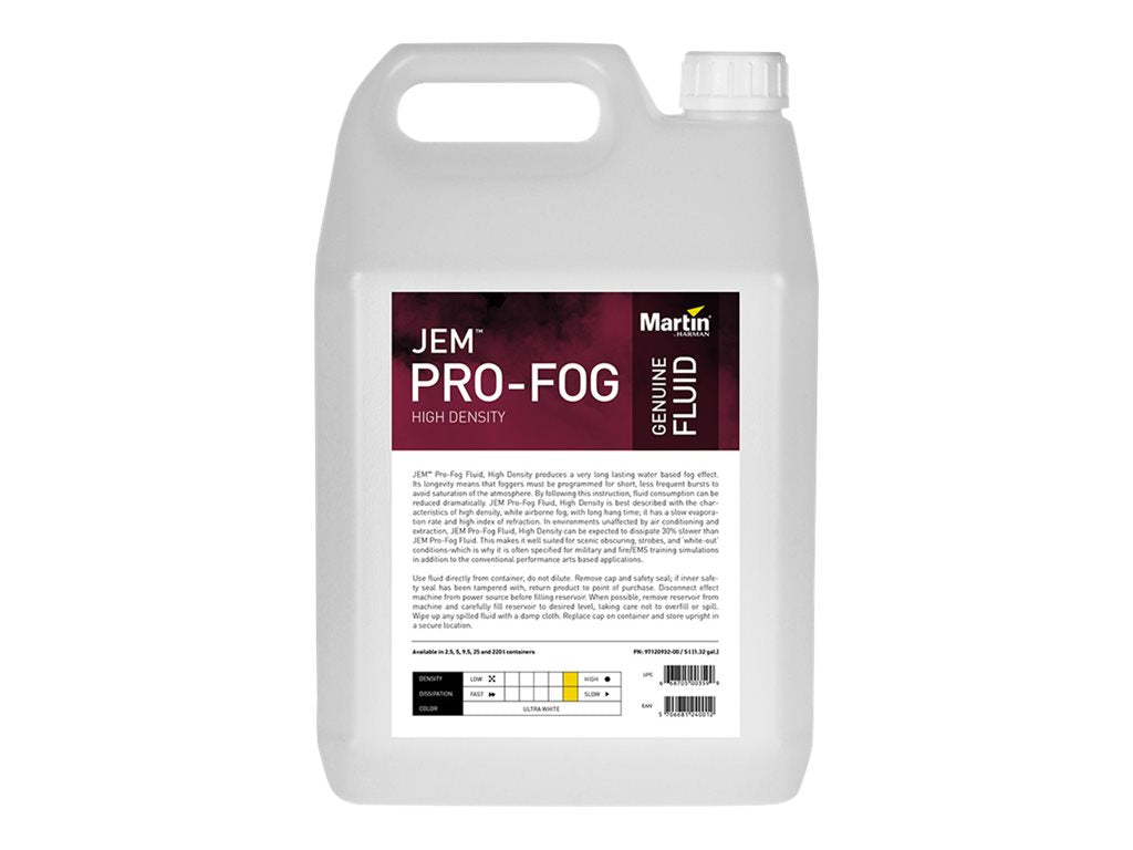 Martin JEM Pro-Fog High Density - Fog machine fluid - 5 liters - bottle (pack of 4)