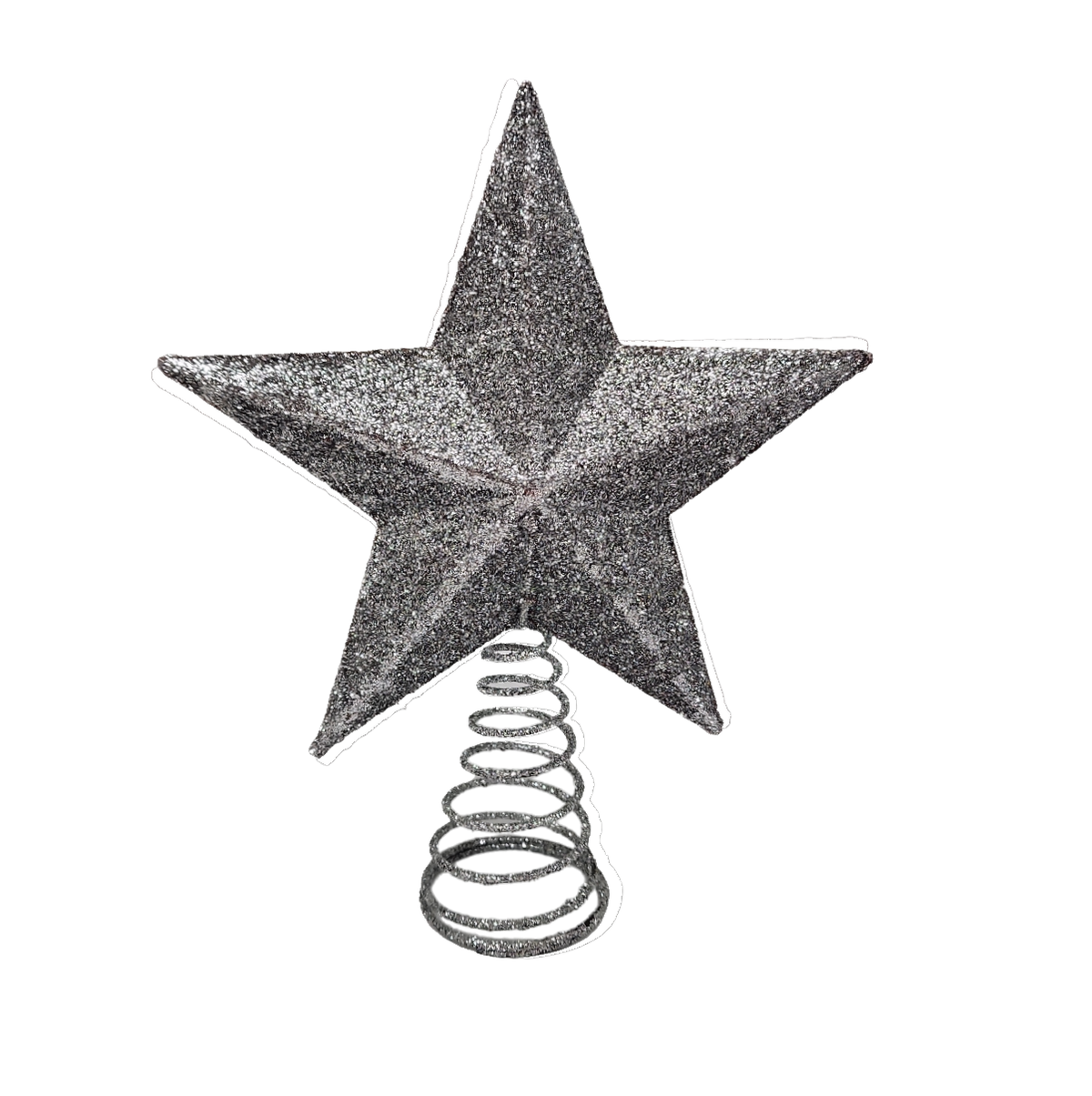 Mini Glitter Star Tree Topper - Silver