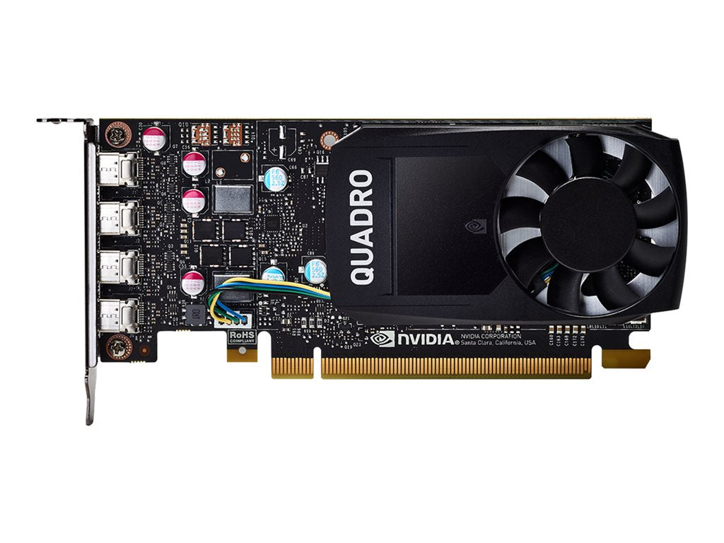 NVIDIA Quadro P600 - Graphics card - Quadro P600 - 2 GB GDDR5 - PCIe 3.0 x16 low profile - 4 x Mini DisplayPort - retail