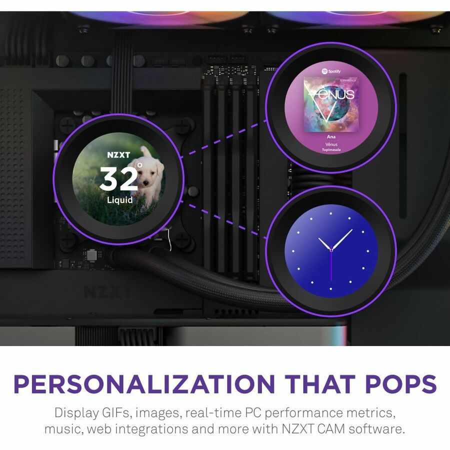 NZXT Kraken Elite 280 RGB RL-KR28E-B1 Cooling Fan/Radiator/Water Block/Pump - 1 Pack