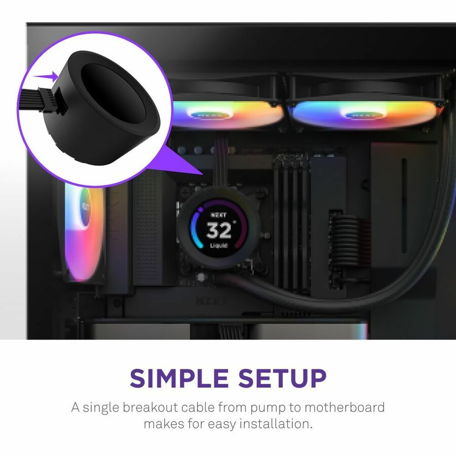 NZXT Kraken Elite 280 RGB RL-KR28E-B1 Cooling Fan/Radiator/Water Block/Pump - 1 Pack