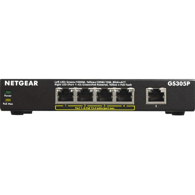 Netgear 5-Port Gigabit Ethernet Poe+ Unmanaged Switch