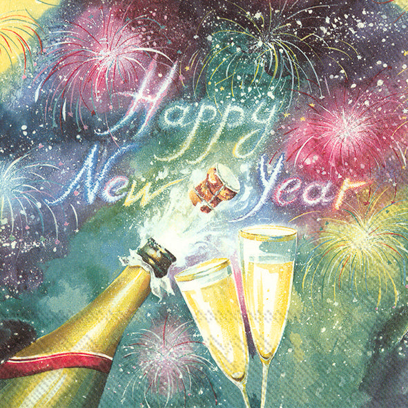 New Year Midnight Sparkle Cocktail Napkin
