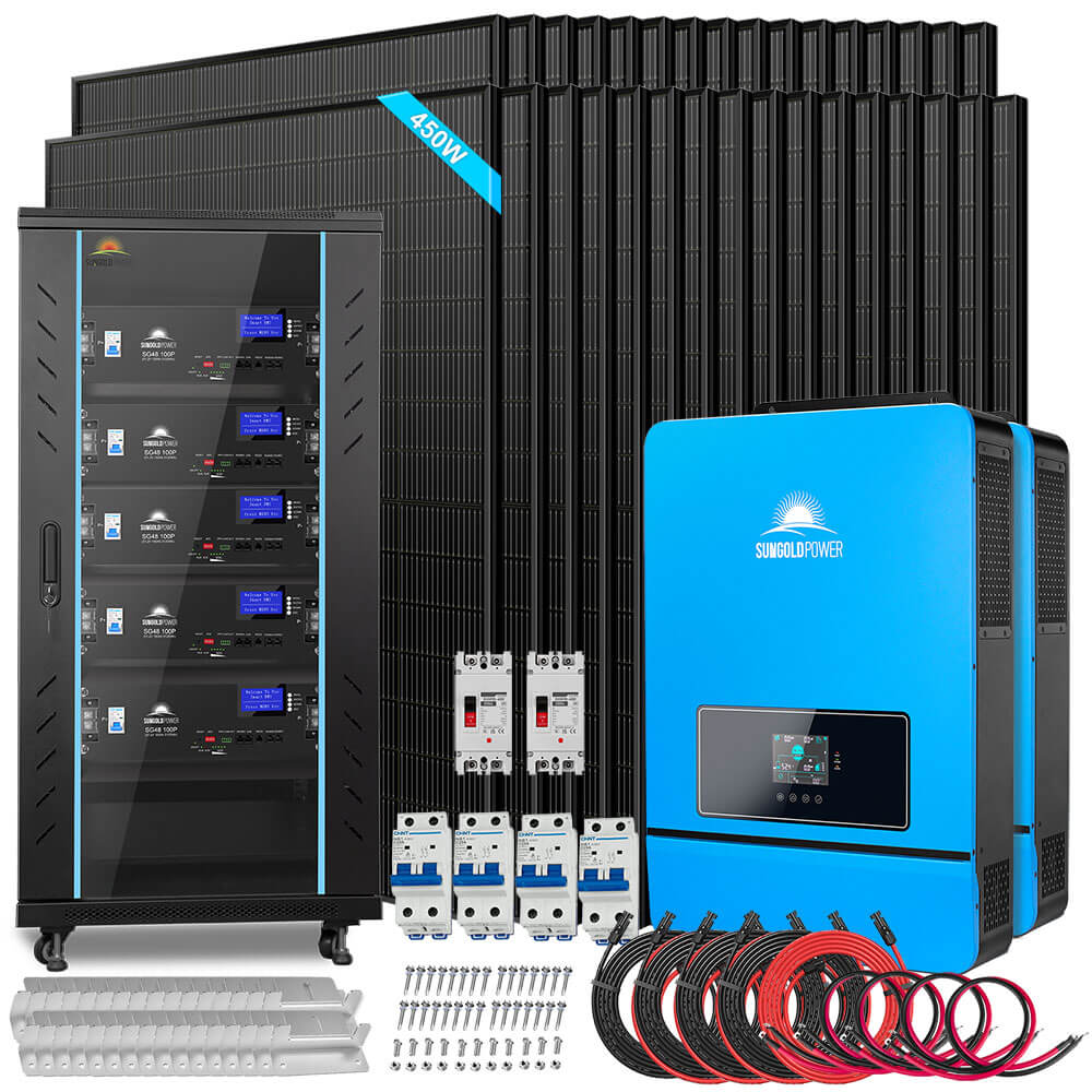 OFF GRID SOLAR KIT 16KW 48VDC 120V/240V LIFEPO4 25.6KWH LITHIUM BATTERY 32 X 415 WATTS SOLAR PANELS