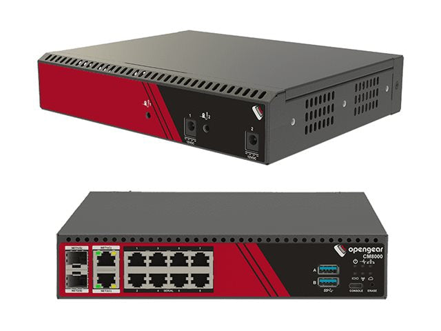 OPENGEAR ARM CM8008 Edge Device with 8x RS232, 2x 1GbE/SFP, 2x USB 3.0