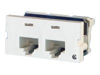 Ortronics Clarity 6 Series II - Modular insert - CAT 6 - fog white - 2 ports S22600