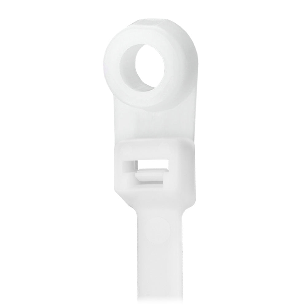Pacer 8" Cable Tie w/Mounting Ring - Natural Color - 50lb Tensile Strength - 2" Bundle