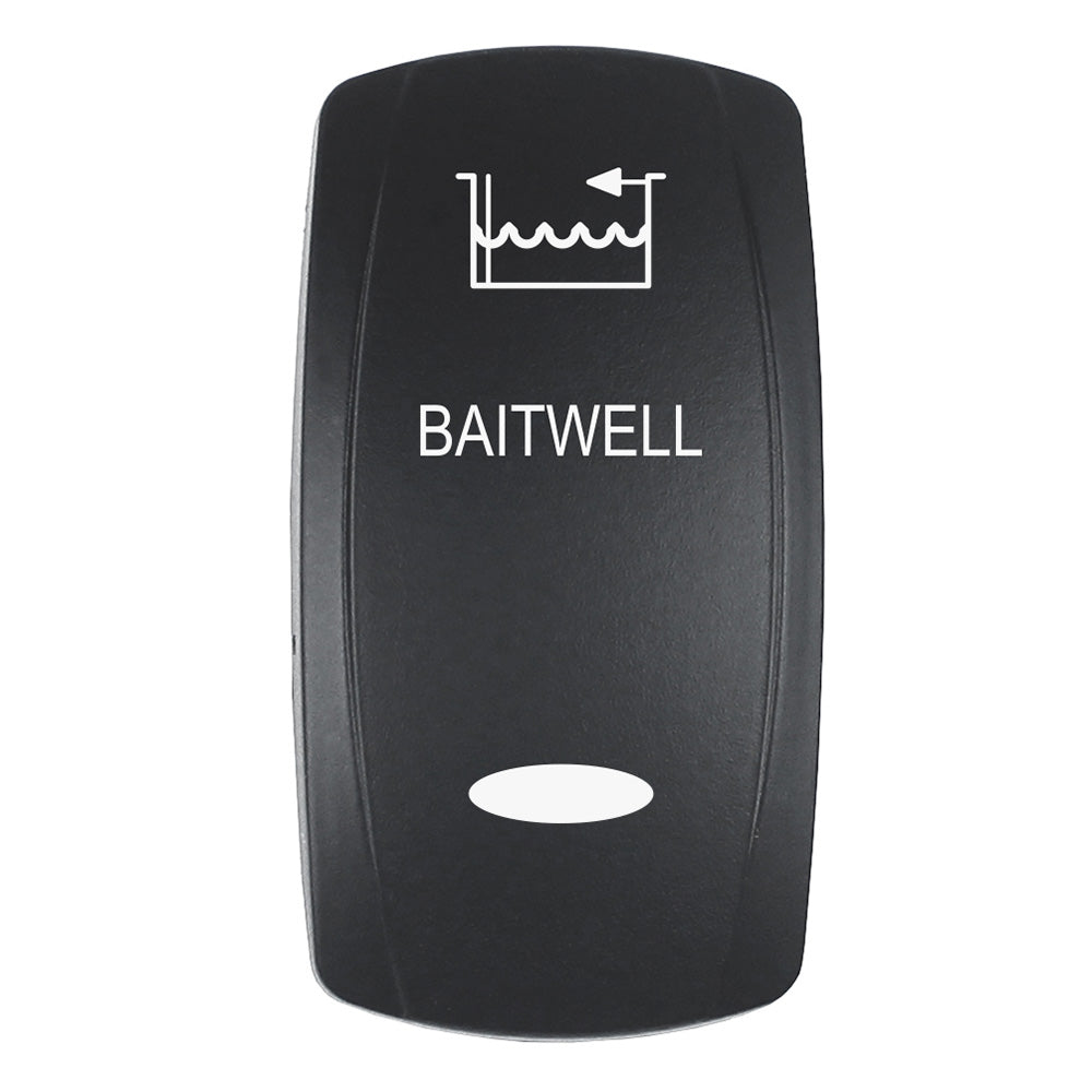Pacer Actuator - 'BAITWELL' f/V Series Contura Switches - Black - Laser Etched (Top/Bottom