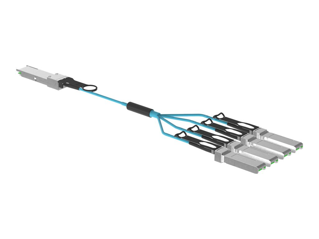 Panduit - 100GBase-SR4 breakout cable - QSFP28 to SFP28 - 7 m - 0.1 in - fiber optic - OM4 - Active Optical Cable (AOC) - aqua AZ83NQ2S2AQM007