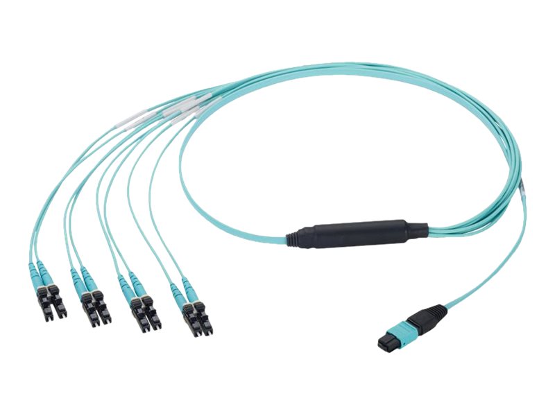 Panduit QuickNet - Network cable - MPO multi-mode (F) to LC multi-mode (M) - 2.13 m - 0.1 in - fiber optic - duplex -