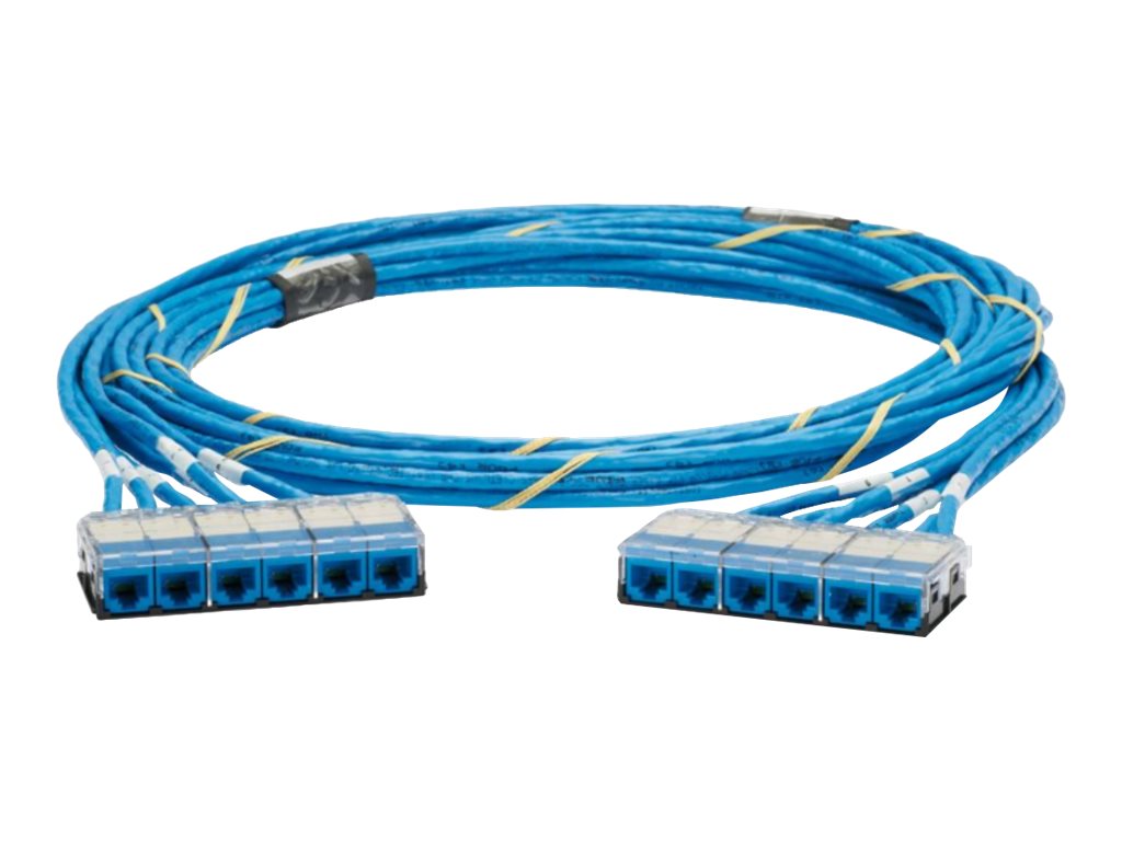 Panduit QuickNet - Network cable - RJ-45 (F) cassette to RJ-45 (F) cassette - 26 ft - UTP - CAT 6 - IEEE 802.3an - plenum - blue QCPBCCL0001F026
