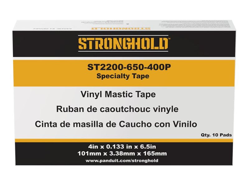 Panduit StrongHold ST2200 Series - Electrical insulation tape - 6.5 in x 4 in - polyvinyl chloride (PVC) - black ST2200-650-400P
