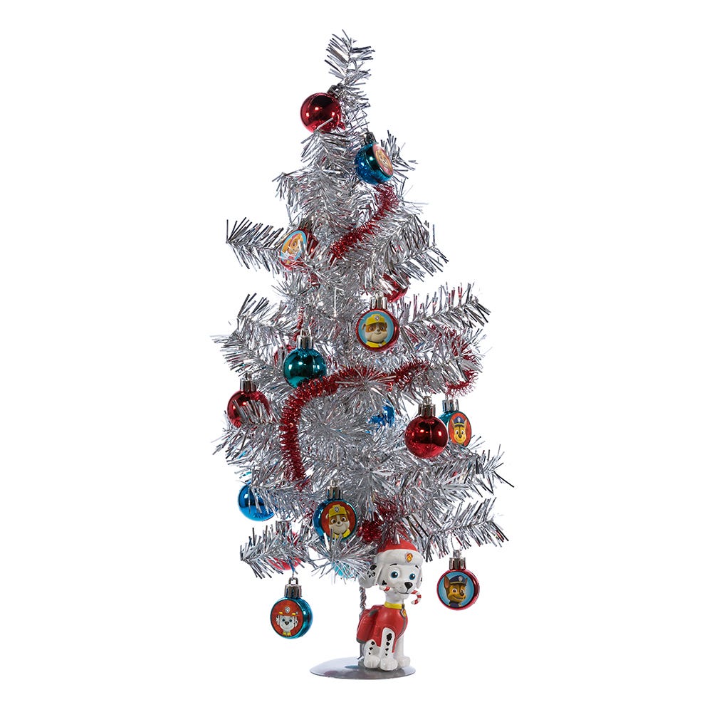 Paw Patrol Mini Tinsel Christmas Tree and Ornament Set