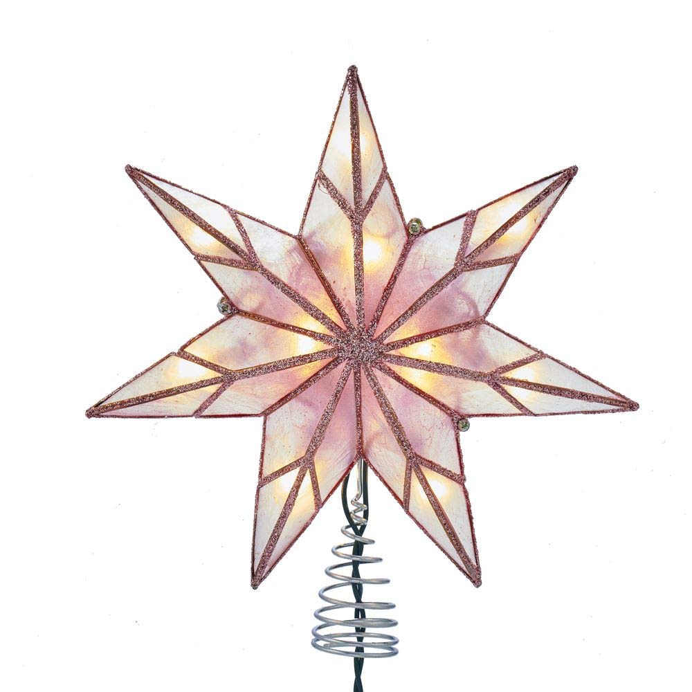 Pink Capiz Star Treetop 10-Light 7-Point