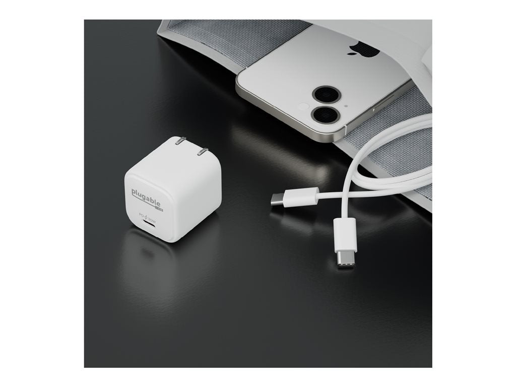 Plugable - Power adapter - GaN - 30 Watt - white (pack of 3) PS-30C1W-3X