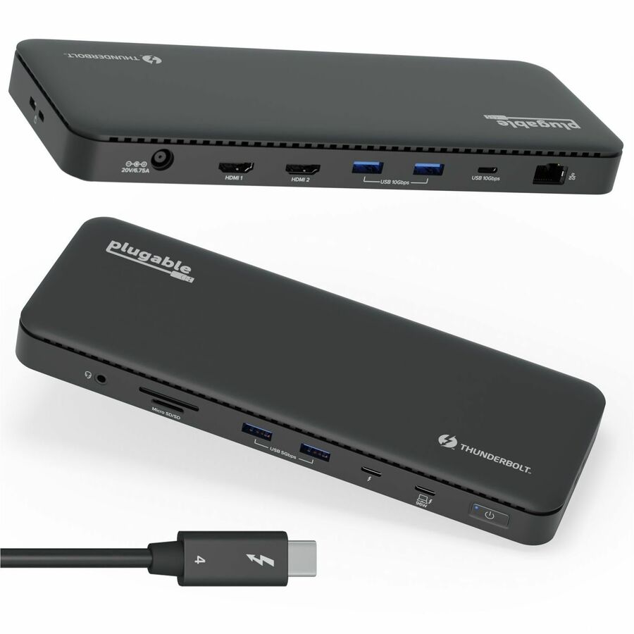 Plugable Thunderbolt 4 Dock with 100W Charging, Thunderbolt Certified TBT4-UD5