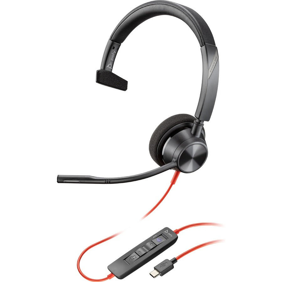 Poly Blackwire 3310 USB-C Headset - Mono - USB Type C - Wired - 32 Ohm - 80 Hz - 20 kHz -
