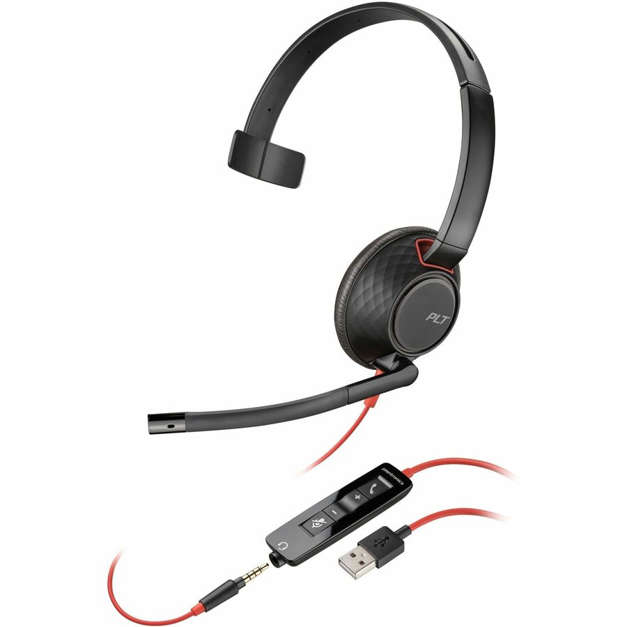 Poly Blackwire 5210 Headset - Mono - USB Type C, USB, Mini-phone (3.5mm) - Wired - 20 Hz