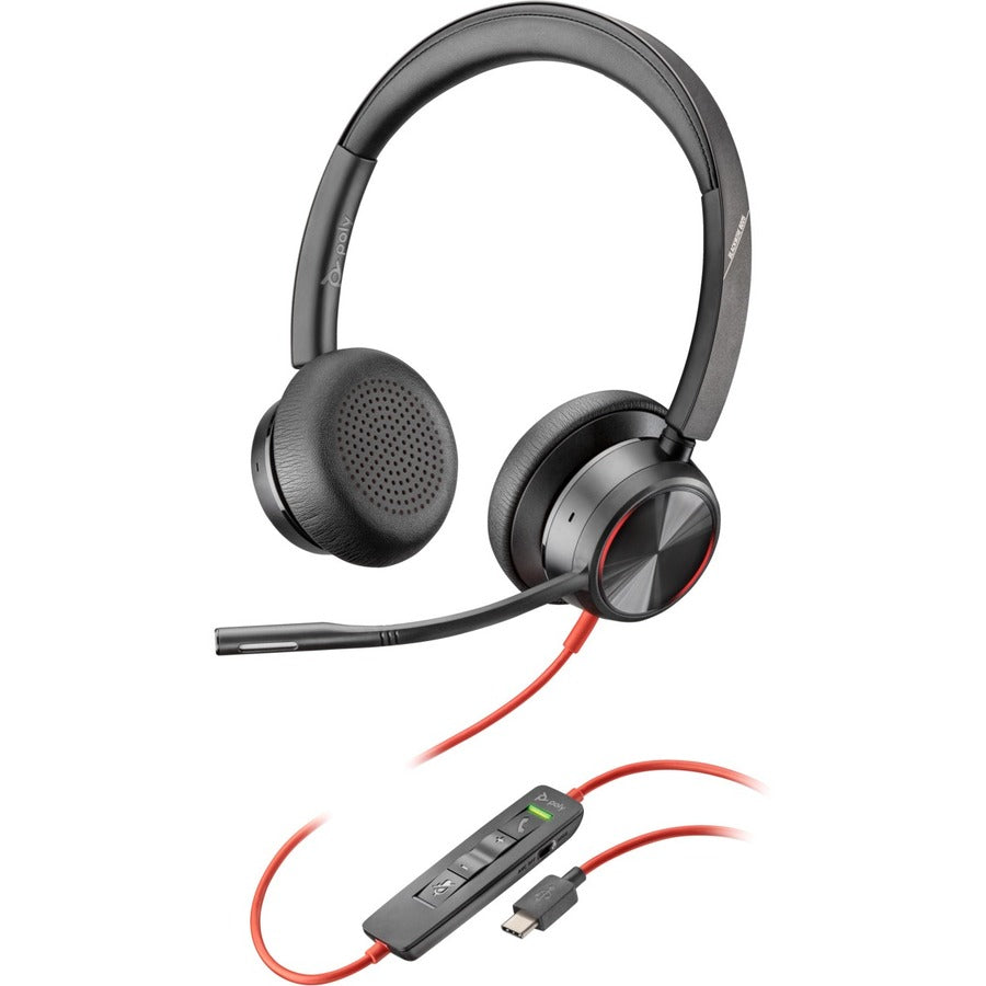 Poly Blackwire 8225 USB-C Headset - Stereo - USB Type C - Wired - 32 Ohm - 20 Hz - 20 kHz