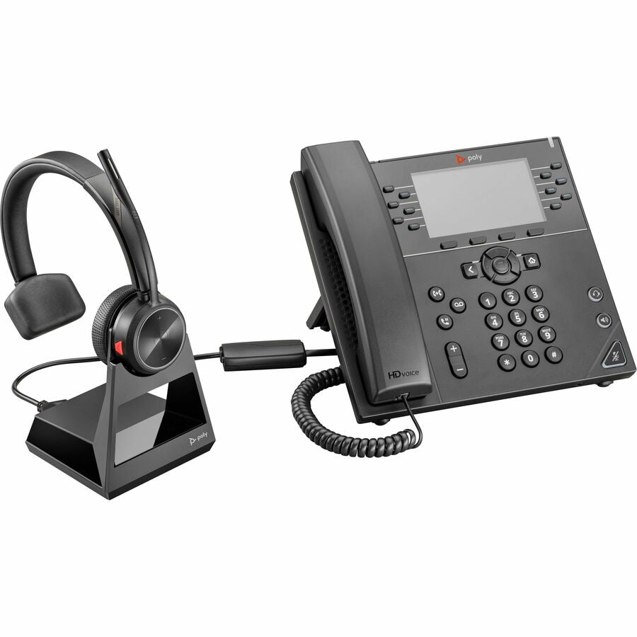 Poly Savi 7210 Office Headset - Mono - Wireless - DECT 6.0 - 393.7 ft - On-ear - Monaural