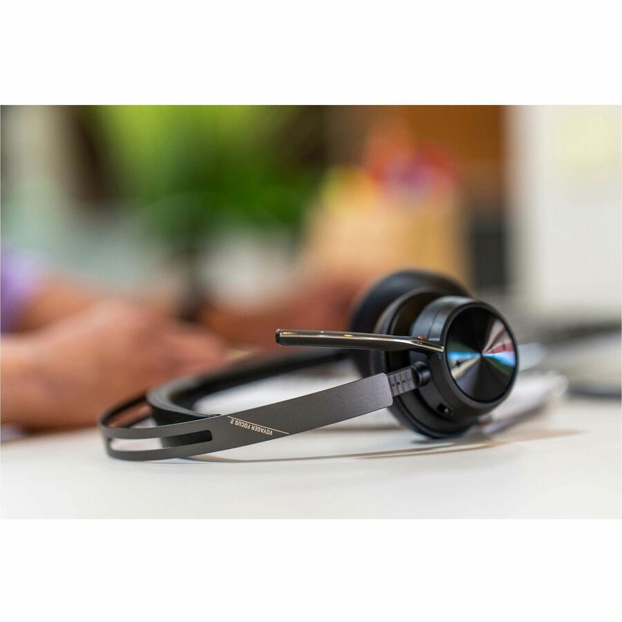 Poly Voyager Focus 2 Headset - Google Assistant Siri - Stereo - USB Type A - Wired/Wireles