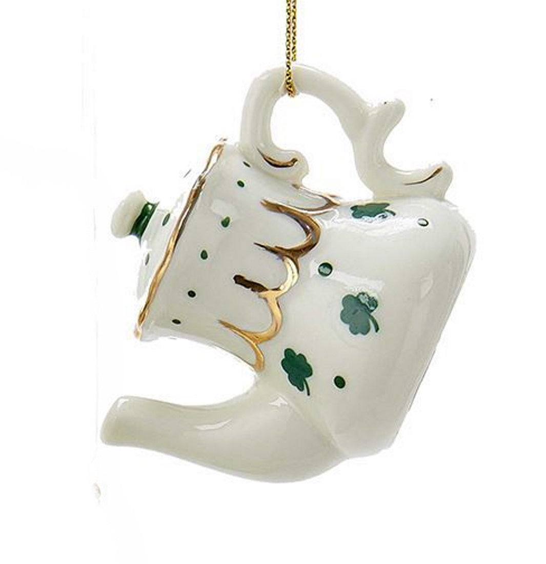Porcelain Irish Tea Ornament - Teapot Gold Middle