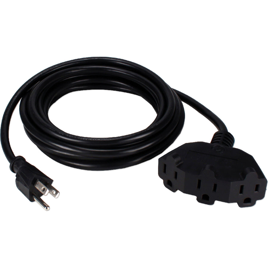QVS 15ft Three Angle Outlet 3-Prong Power Extension Cord PP-ADPT3-15
