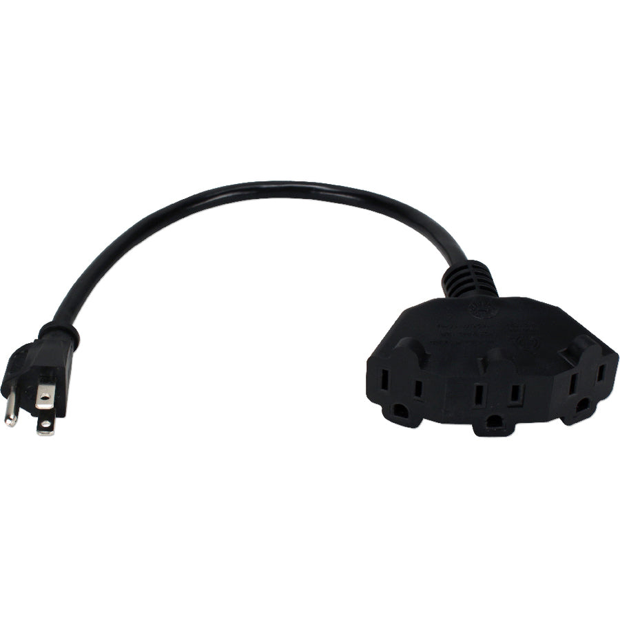 Qvs 6-Pack 12 Inches 3-Outlet Outletsaver Ac Power Splitter Adaptor