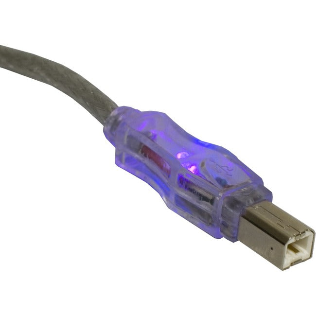 Qvs Usb 2.0 480Mbps Type A Male To B Male Translucent Cable With Leds Cc2209C-06Prl