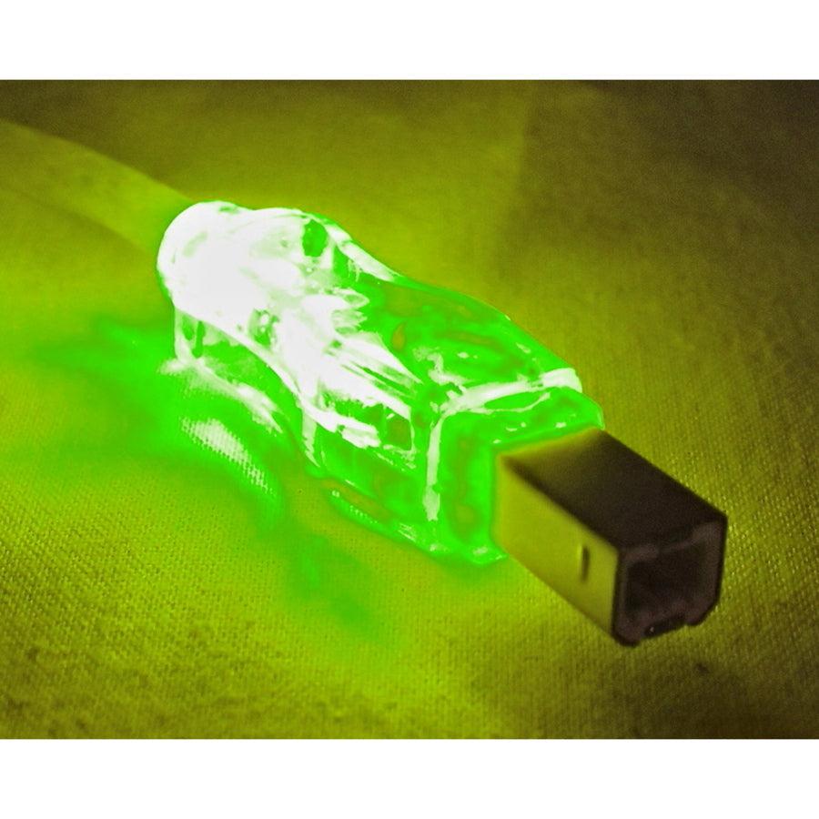 Qvs Usb 2.0 480Mbps Type A Male To B Male Translucent Cable With Leds Cc2209C-10Gnl