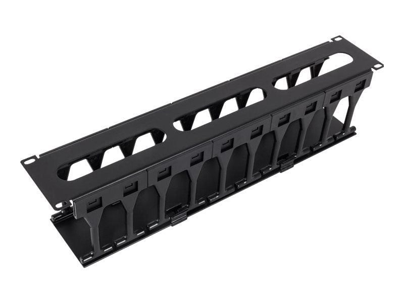RackSolutions - Rack cable management tray with cover - black - 2U - 19",RackSolutions - rack cable management tray with