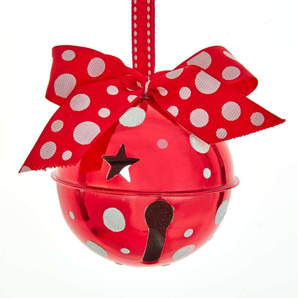 Red and White Polka Dot Bell Ornament
