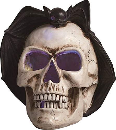 Resin Skull With Bat Led Screamer