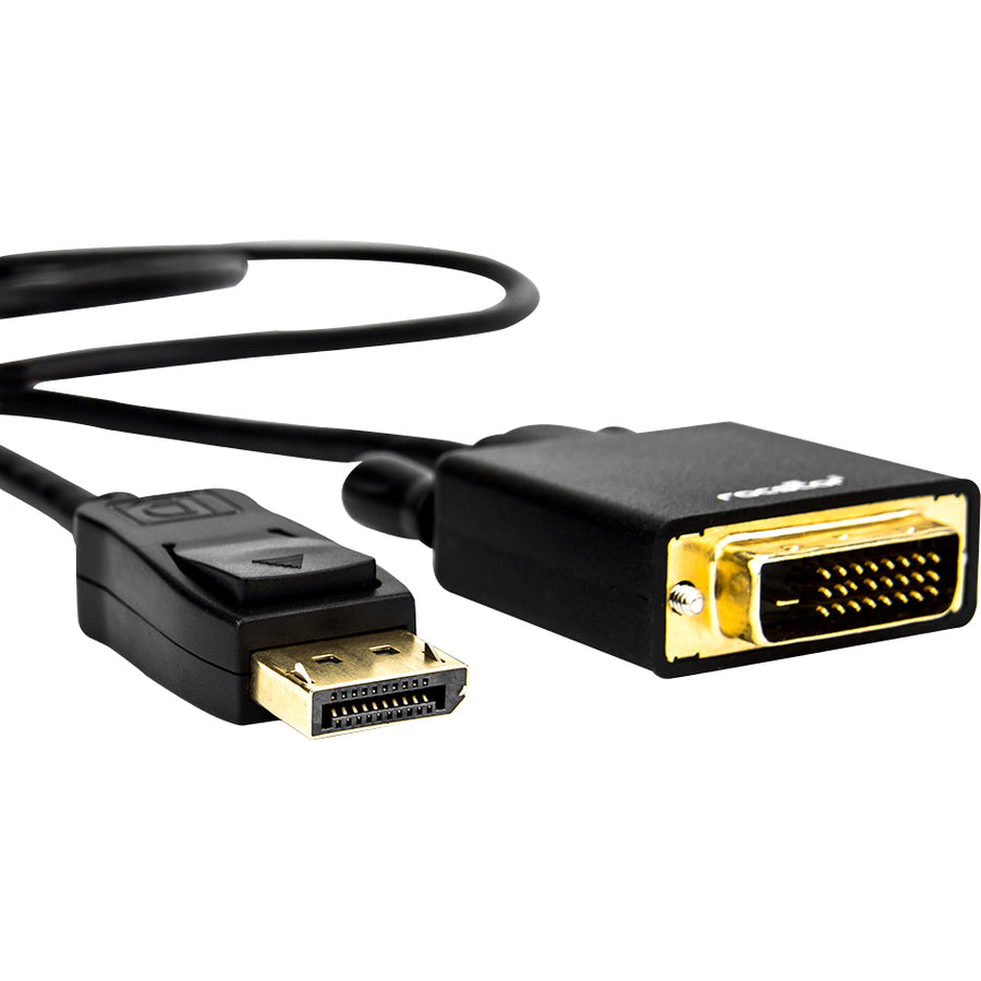 Rocstor Premium 6 Ft Displayport 1.2V To Dvi Cable M/M - Displayport 1.2V To Dvi 3840X2160 @ 30Hz, Supports 2K,4K @ 30Hz - Dp 1.2V/Dvi For Notebook, Pc, Monitor, Video Device, Tv, Projector, Graphics Card, Hdtv - 6 Ft (2M) - Retail Pack - Gold Platted - 1