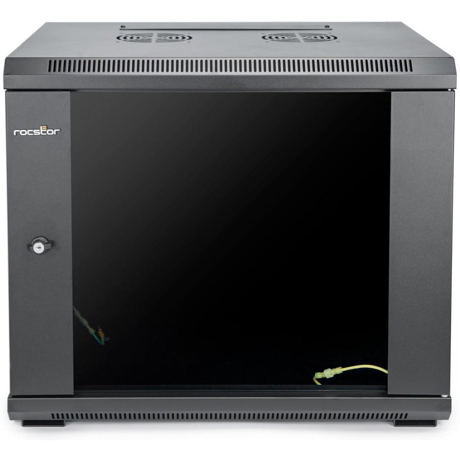 Rocstor Solidrack 9U Rack Enclosure Tempered Glass Window Y10E002-B1