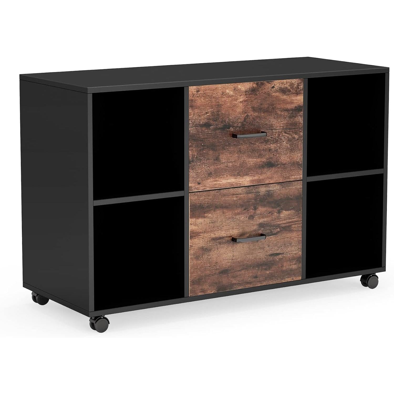 Rolling Two Drawer Filing Cabinet With Printer Stand
