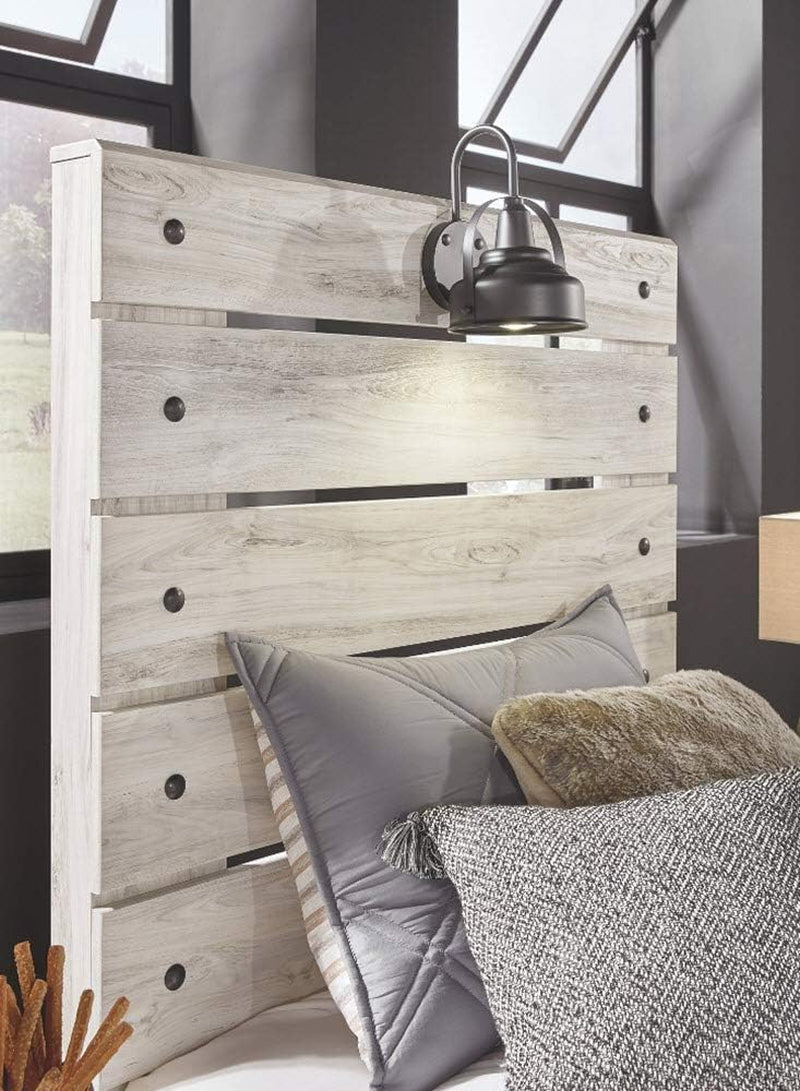Rustic Twin Headboard With USB Charging Stations Whitewash